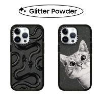 Bling Glitter CASETiFY Cartoon Cat Snake Silicone TPU Case For iPhone 11 12 13 14 Pro Max Cover Casing