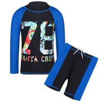 ₪◆ BAOHULU Boys Two Piece Swimwear Long Sleeve UV 50 Sun Protection Swimsuit Kids for Boy 5-14 Years Children Swimwear Rash Guard