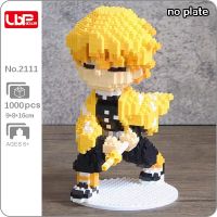 Lbp 2111 Anime Demon Slayer Agatsuma Zenitsu Sword Warrior Doll DIY Mini Diamond Blocks Bricks Building Toy for Children no Box