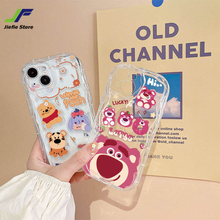 เคสโทรศัพท์มือถือซีรีส์หมีและหมูน่ารักของ-jiefie-สำหรับ-oppo-reno-4-reno-4-pro-reno-5-reno-6-reno-7-reno-8t-a1-pro-reno-5f-a94-a93-reno-4f-ออกแบบคลื่นเคสป้องกันการกระแทกพิเศษ