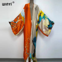 Kimonos verano Womens Print Long Sleeve Cardigan Female Blouse Loose Casual beach Cover Up boho dress party Kaftan