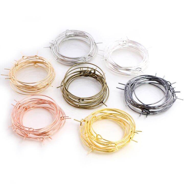 ltata-temperament-50ชิ้น-ล็อต20-25-30-35มม-kc-gold-silver-plated-hoops-ต่างหูวงกลมขนาดใหญ่หู-hoops-ต่างหูสายสำหรับเครื่องประดับ-diy-ทำอุปกรณ์