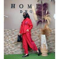 COD Glam RED SET Of WOMENS Clothing Suits: Ld 118, Pb 78 ล่าสุด Tiedye STYLE Matt: Baby soft corduroy