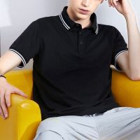 เสื้อยืดขนาดใหญ่พิเศษสำหรับผู้ชาย,เสื้อสีทึบเสื้อโปโลผ้าฝ้ายเสื้อแฟชั่นแขนสั้นฉบับภาษาเกาหลีฤดูร้อน