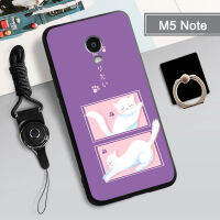 เคส TPU นิ่มสำหรับ Meizu M5เคสโทรศัพท์โน๊ทกล่องคลุมทั้งหมดพิมพ์ลายป้องกันการตกหล่น Tputhone ฝามีที่ถือวงแหวนและเชือก