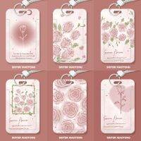 [COD] Small card hard set cold cartoon pink flower rice bus identity protective female