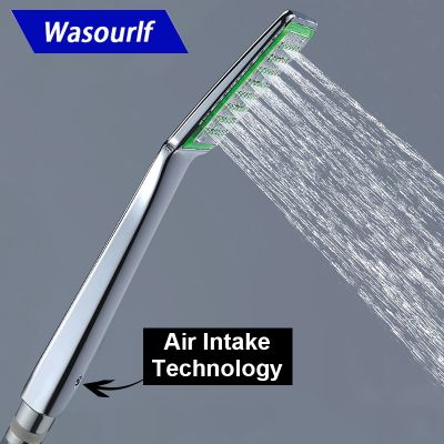 ❆▬❄ WASOURLF Air Trubo Intake słuchawka prysznicowa natrysk ręczny Hotel ciśnieniowa rączka prysznica oszczędzanie wody plastik ABS chromowany