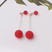 Korean Sweet Stud Earrings for Girls Bobo Plush Ball Long Earrings For Women Temperament Fashion Jewelry Earring brincos