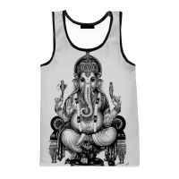 Hot Sale Ganesh Vest Elephant-Headed Hinduism God Ganesha 3D Tank Tops Men Women Streetwear Oversized Sleeveless Shirts