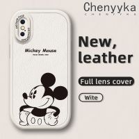 เคส Chenyyka สำหรับ IPhone X Xs Xr IPhone Xs Max มิกกี้เมาส์แฟชั่นเคสโทรศัพท์ลายดีไซน์ใหม่แบบบางนุ่มหนังเคสป้องกันกล้องฝาปิดด้านหลังเลนส์เต็มรูปแบบเคสกันกระแทก