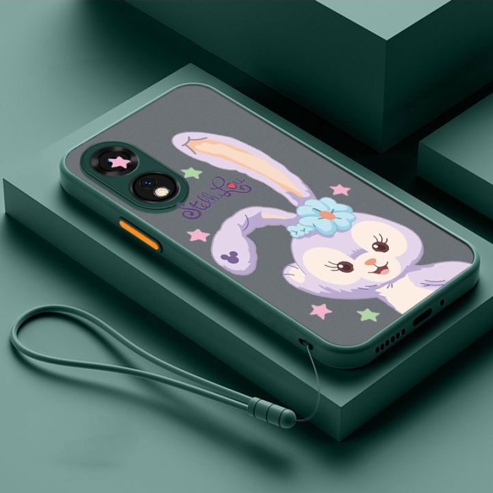 a58-oppo-4g-a78-5g-ปุ่ม-a78กระต่าย-stellalou-สีตัดกันเคสพลาสติกผิวสัมผัสเคสกันกระแทกเคสนิ่มใส่โทรศัพท์