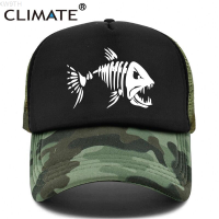 2023 New CLIMATE Fishbone Trucker Cap Men Fishing Skeleton Fish Bone Cap HipHop Baseball Caps Summer Fisher Man Mesh Caps Hat for Men Versatile hat