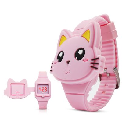 Kids Watches Children Cute Rabbit Cat Cartoon LED Electronic Watch Boys and Girls Silicone Toy Wrist Watches Gifts
