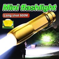 2023 Mini Led Flashlight Strong Light Camping Lantern USB Rechargeable Portable Torch Outdoor Camping Super Bright Lantern Light Rechargeable  Flashli