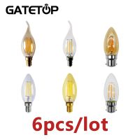 6 ชิ้น/ล็อต! C35 Retro Edison Filament หลอดไฟ 4 วัตต์ E14 B22 ผสมและจับคู่ Bombillas 220 โวลต์ - 240 โวลต์โคมไฟวินเทจ 2700 พัน 4000 พันตกแต่งบ้าน-TIOH MALL