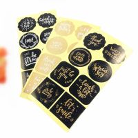 free shipping 800pcs Bronzing white love round square thank you sticker label Adhesive Gift Seal Sticker Stickers Labels