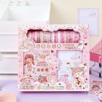 50PCS/SET Sakura Kawaii Washi Tape Memo Pads Stickers Cute School Stationery Kit Scrapbook Planner for Girls