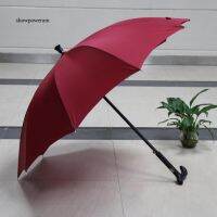 SPAM 2-in-1 Climbing Hiking Walking Stick Crutch Windproof Anti-UV Rain Sun Umbrella