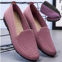 【Ready Stock】 ☌☊☋ C39 Kasut Wanita Women Sport Breathable Mesh Fly Weaving Lightweight Soft Sole Lazy Flats Shoes