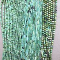 Undyed Phoenix Jasper Blue Green Genuine Gemstone Healing Power Heishi Square Round Tube Natural Stone Bead For Jewelry Make DIY