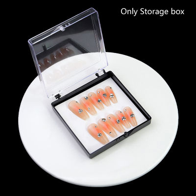 💖【Lowest price】MH Nail Art Organizer กล่องบรรจุเล็บปลอมแสดง Stand Gift Jewelry Storage BOX
