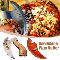 Pizza Knife Wooden Handle Stainless Steel Sharp Cutter Tools Axe Cutter Diameter Knife For Cut Pizza gadgets Kitchen Accessories