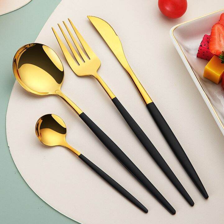 stainless-steel-cutlery-coffee-spoon-spoon-set-spoon-and-fork-set-stainless-travel-cutlery-set-dinnerware-set-western-solid-flatware-sets