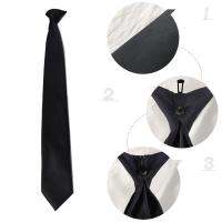 Black Tie For Men Adjustable Clip-On Pre-Tied Neck For Wedding//Formal Business/Graduation Strap H3U2