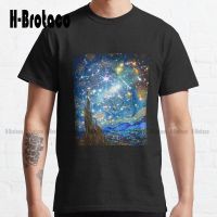 Van Gogh Webb Galaxy Classic T-Shirt Work Shirts For Outdoor Simple Vintag Casual T Shirts Xs-5Xl Streetwear Unisex