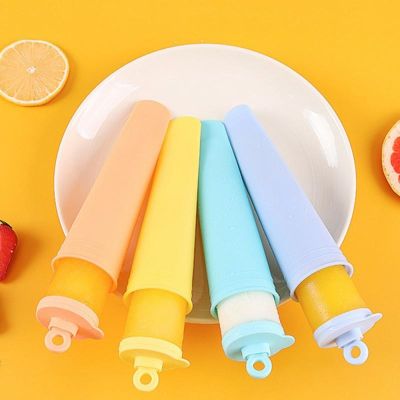 Silicone Ice Tube Mold with Lids Colorful Cream Mould Yogurt Popsicle Maker Tray Summer Kitchen Accessories 1PC Kitchen Tool