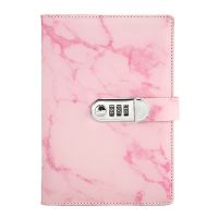 A5 Marble Texture Journal Writing Notebooks with Combination Lock Personal Travel Diary Office Notepad Agenda