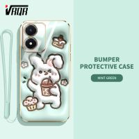 VRQR เคสสำหรับ Vivo 3D เทคนิคการมองเห็นโทรศัพท์ Y02S สายคล้อง Y16 Y35 Y77 Y77E (T1) Y78 + IQOO Z7 Z7X กระต่ายน่ารักการ์ตูนลายสุนัข Pacha กันกระแทกป้องกันรอยขีดข่วนสายคล้อง