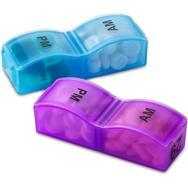 pill-storage-box-mini-letter-number-print-capacity-weekly-medicine-box-transparent-rainbow-morning-evening-medicine-holder-medicine-first-aid-storage