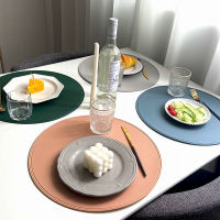 Table Mats Nordic Style 4Pcs Placemats Waterproof Round Placemats Anti-Scalding Washable Kitchen Accessories Desktop Decoration