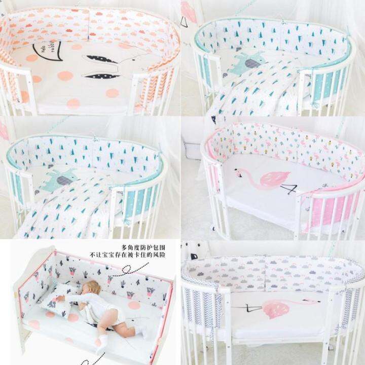 120cm/130cm Baby Crib Bumper COTTON Infant Bed Around Protection