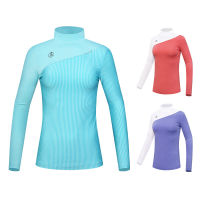 PGM Women Golf Golf T-Shirt Autumn and Winter Warm Long-sleeved Sports Jersey Moisture-wicking Jersey with Stand-up Collar YF447