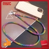 MSRC พวงกุญแจแบบห้อย สายคล้องโทรศัพท์ไรน์สโตน Bling Bling สว่างสดใส เชือกป้องกันการสูญหายคริสตัลเพชร แฟชั่นสำหรับผู้หญิง สายห้อยคอ อุปกรณ์เสริมโทรศัพท์