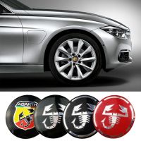 Style car 56mm 4pcs/set Abarth Scorpion Car Wheel Hub Caps Stickers Tire Center Cover Mark ABS Decorative Auto Wheel Frame Cover Standard Stickers Rim Cover Decals