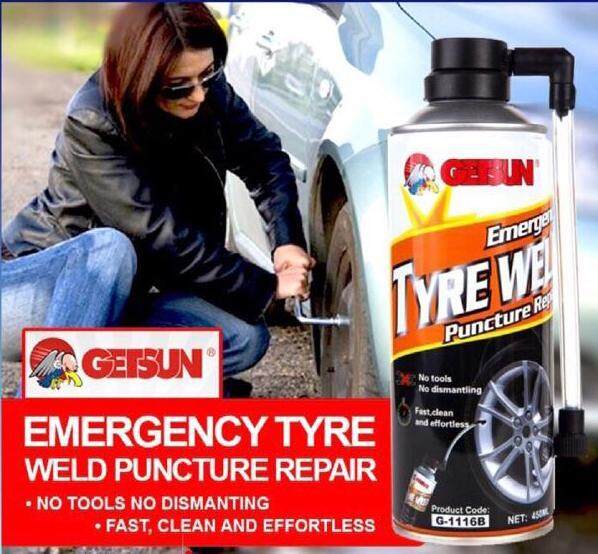 สเปรย์ปะยาง-อุปกรณ์ปะยางgetsun-tyre-weld-450ml-พร้อมเติมลมยางฉุกเฉิน-สเปย์ปะยางเติมลม-ที่เตมิลมยาง-ที่เติมลม-ที่เติมลมรถ