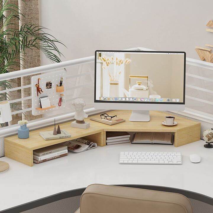 Elevated Rack with WireWrap Board Desktop Storage Shelf Monitor Stand