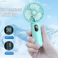 ◘▦ஐ Digital Display Mini Fan USB 1200 Mah Handheld Cute Small Electric Fan Portable Student Cooling Device Pocket Outdoor Hand fan