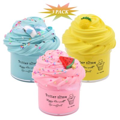 【CW】 Slimes Charms Fruit слайм Soft Stretchy Non-sticky Making Set Scented Clay Fidget Favors Kids