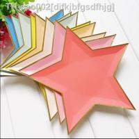 ✼ Disposable Tableware Wedding Decoration 8pcs/1 Pack Solid Color Five-Pointed Star Paper Tray Birthday Party Decorations Kids