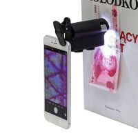 【support-Cod】 mabiy Clip Microscope 60X-100X LED Jewelry Magnifying Glass Focusing Adjusted Pocket Microscope with Cell Phone Clip Ligh