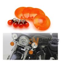 Motorcycle Smoke Turn Signal Light Lens Cover With Bulb For Harley Touring FL Electra Tour Glide Road King FLT FLHR F