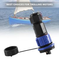 Trolling Motor Plug Receptacle Set, Marine Boat Power Connector, 12/24/36/48 Volt Marine Plug for Trolling Motors