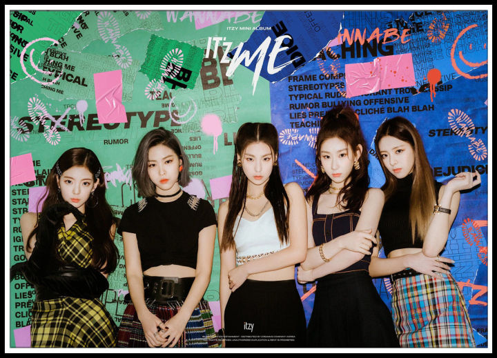 kpop-itzy-wannabe-โปสเตอร์นักร้องเกาหลีกระดาษสีขาวเคลือบพิมพ์ภาพที่ชัดเจนตกแต่งบ้านสติ๊กเกอร์ติดผนัง