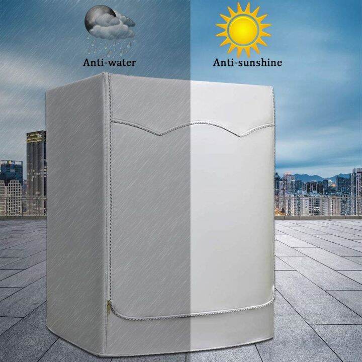 gray-laundry-dryer-cover-washing-machine-cover-polyester-fibre-sunscreen-laundry-silver-coating-waterproof-cover