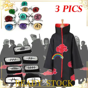 Adult Naruto Akatsuki Robe Anime, Black/Red, One Size, Wearable Costume  Accessory for Halloween