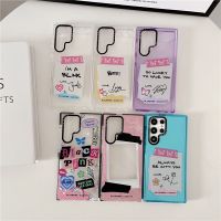 Samsung Galaxy S21 S22 Plus S22 Ultra S20 Ultra S20 + โทรศัพท์ Case【Girls ทีมบุคลิกภาพ Signature】fashion INS สไตล์ TPU โปร่งใสกันกระแทก Soft Protec ฝาครอบ